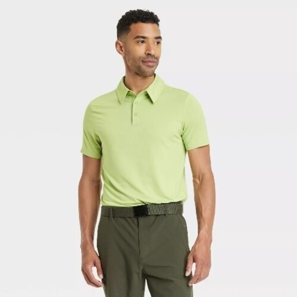 Mens Light Green Jersey Polo Shirt Size Small‎ - All In Motion NWT Summer